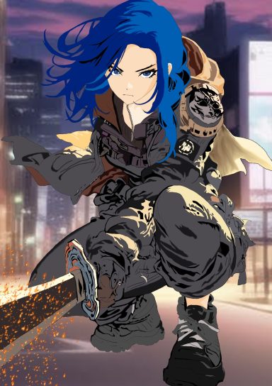 Die schöne Kriegerin – Digitale Kunst (Unikat, 1/1)  